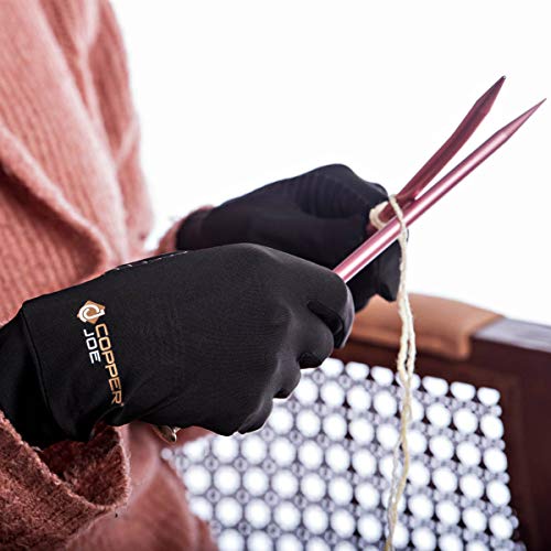 Copper Joe Full Finger Ultimate Copper Infused Arthritis Hand Compression  Gloves- For Computer Typing, Carpal Tunnel, Rheumatoid and Tendonitis. For