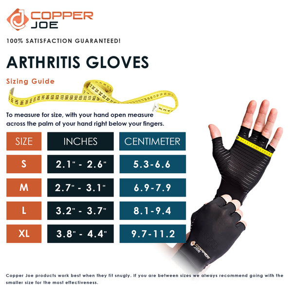 Copper Joe Full Finger Compression Arthritis Gloves-1 Pair