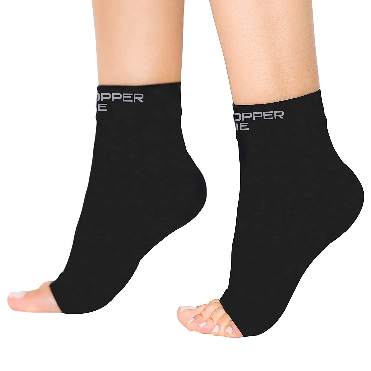 1 Pair Copper Infused Compression Socks Ankle Support Pain Relief Socks  Foot Anti-Fatigue Compression Sports Running Yoga Socks